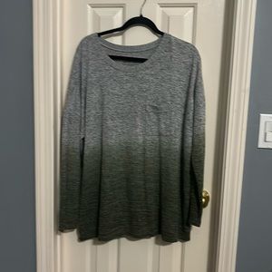 Torrid super soft plush grey/green ombré long sleeve sweater.